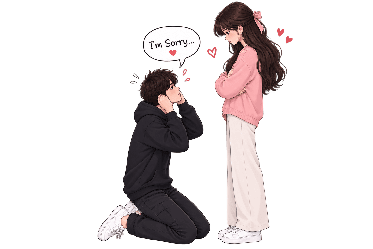 Couple hugging illustration